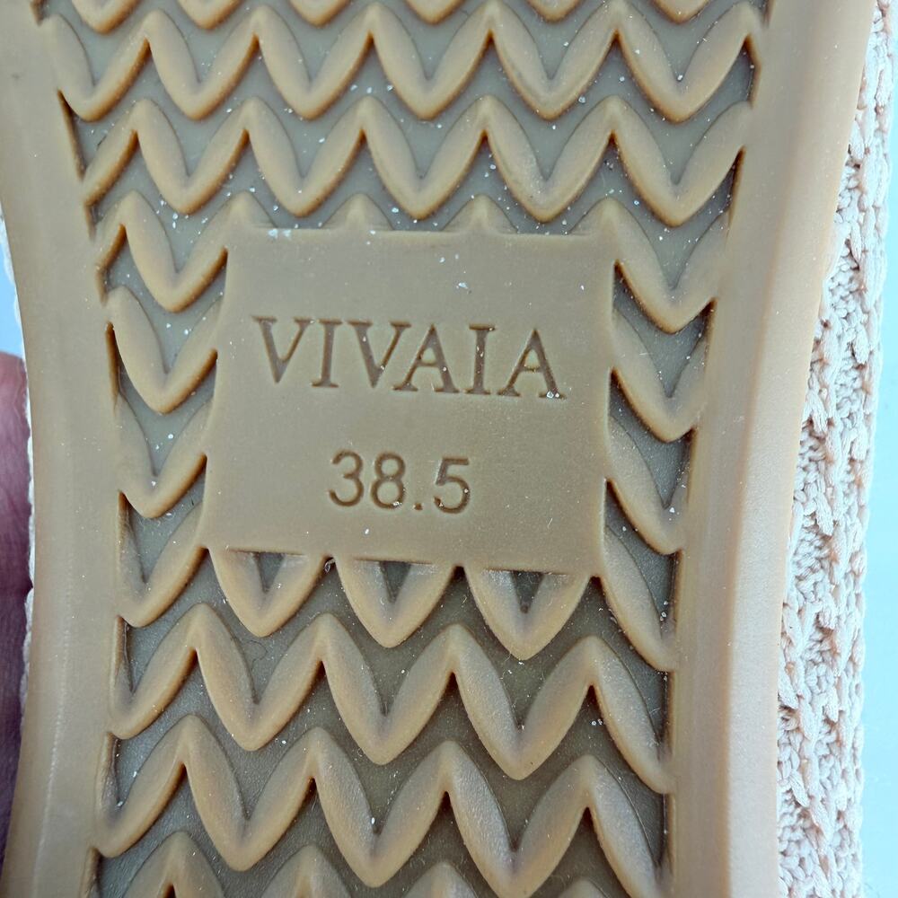 VIVAIA Womens Sneakers Size 7.5 Tan Knit Lace Up Comfort Walking Shoes - Picture 4 of 10